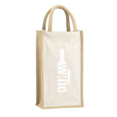 porte 2 bouteilles jute